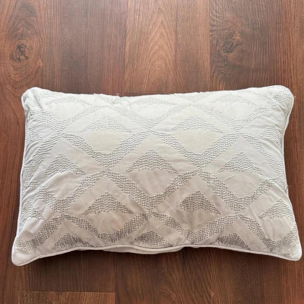 Accent Pillow Size 12 x 18 Color Light Grey Silver